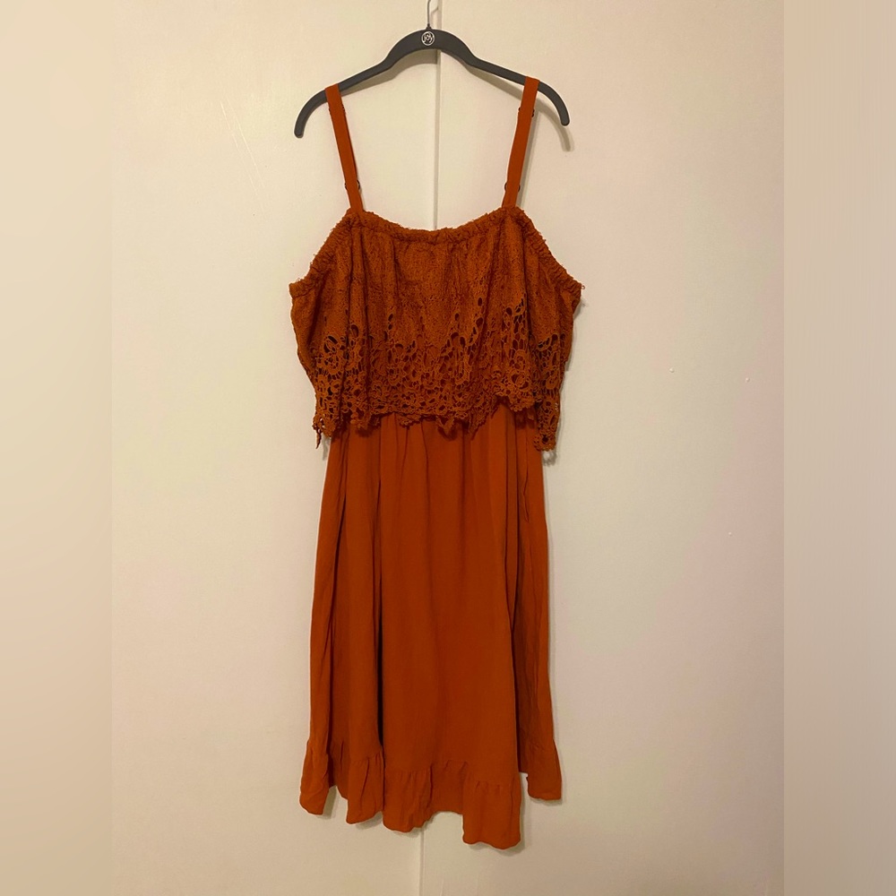NWT Off-shoulder Rust Dress by Bloomchic